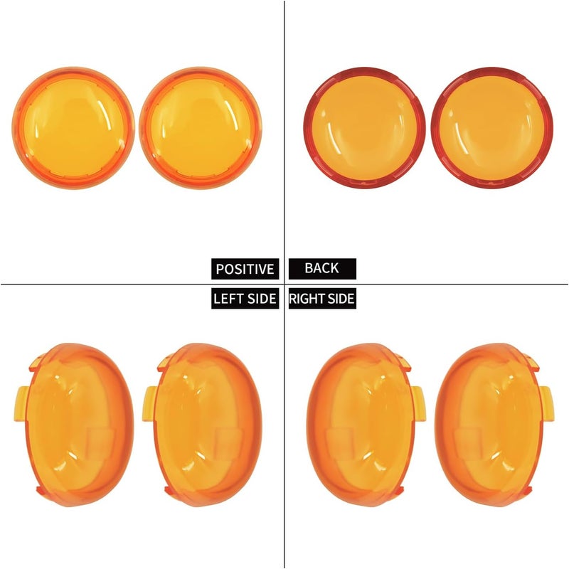 CARGLETRUE Turn Signal Light Lens Cover Front Rear Bullet Lights Fit For Harley Sportster 883 1200 Dyna Road Glide Street Glide (Orange) - Image 5